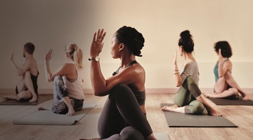 A yoga class