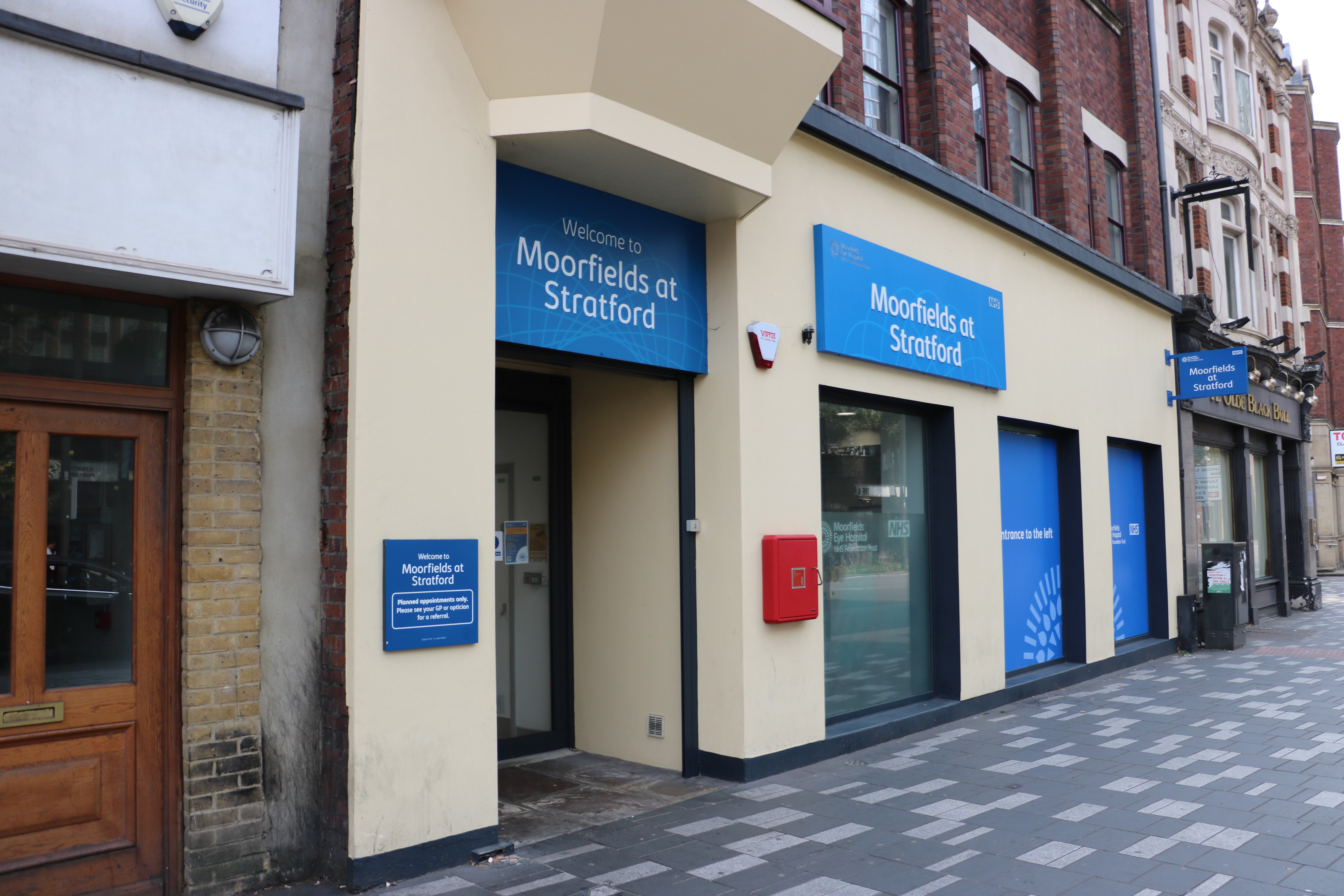 Front of Moorfields at Stratford 