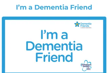 Text image saying "I'm a dementia friend"