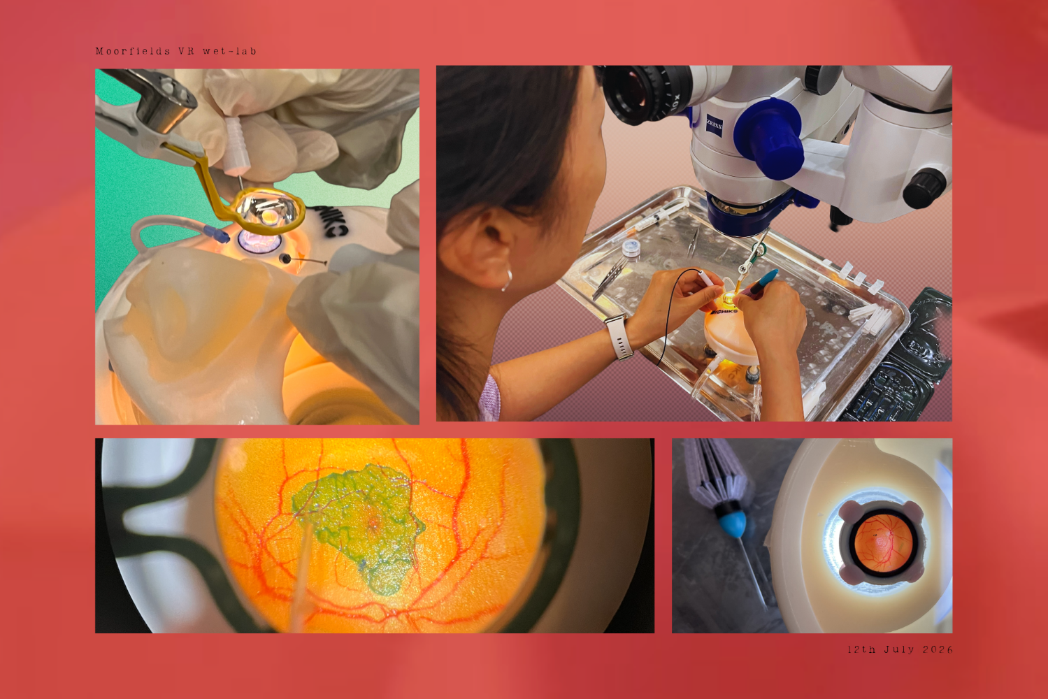 Several images showing VR wet lab close ups