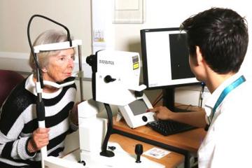 Person having their eyes examined