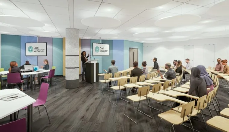 CGI of a lecture theatre in new centre