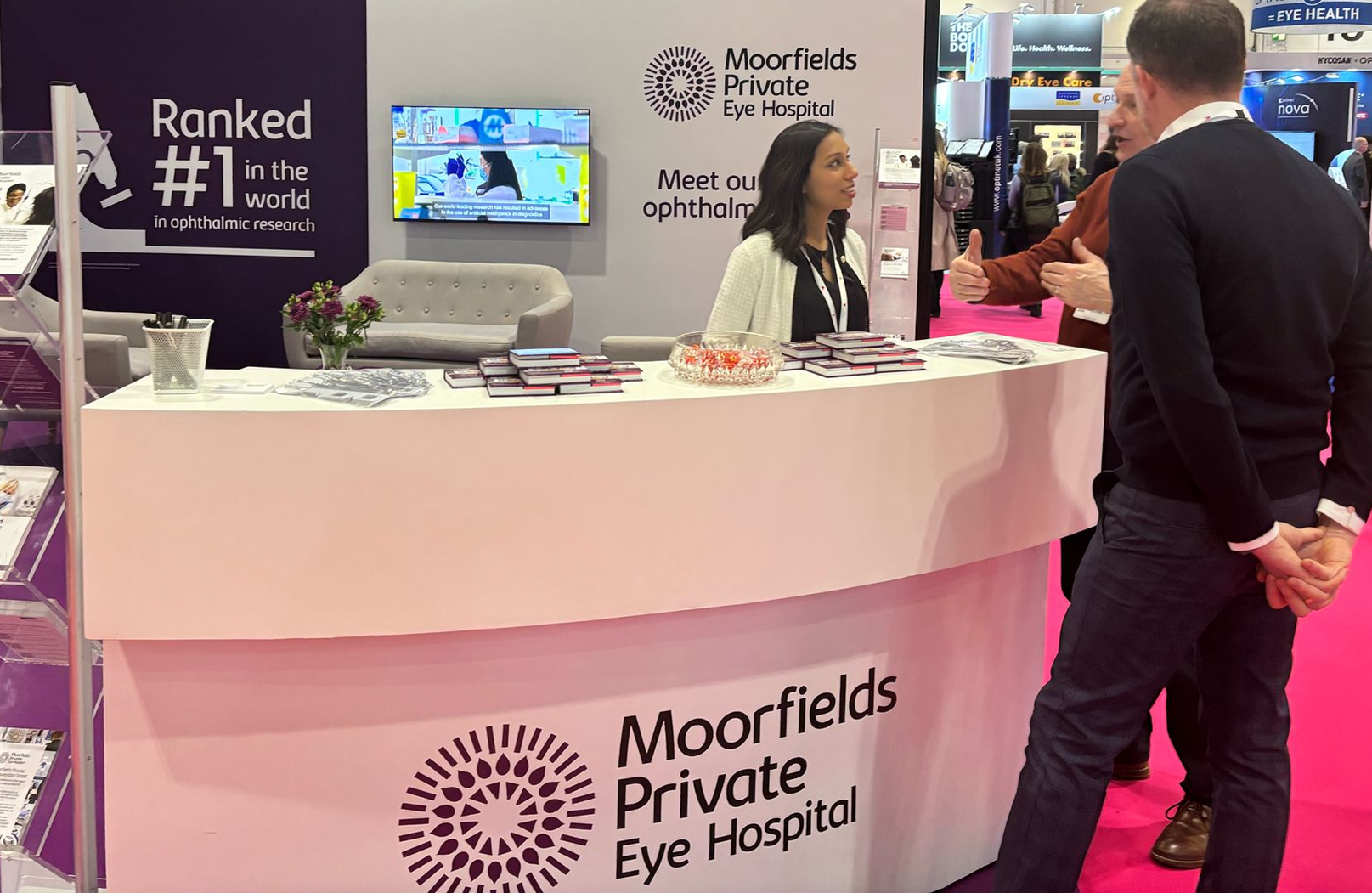 Moorfields Private stand at 100% Optical 2025
